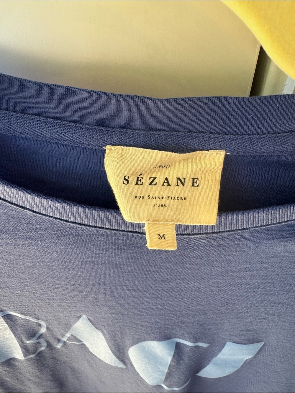 Sezane Blue Short Sleeve Baci Logo Tee - Picture 3 of 4
